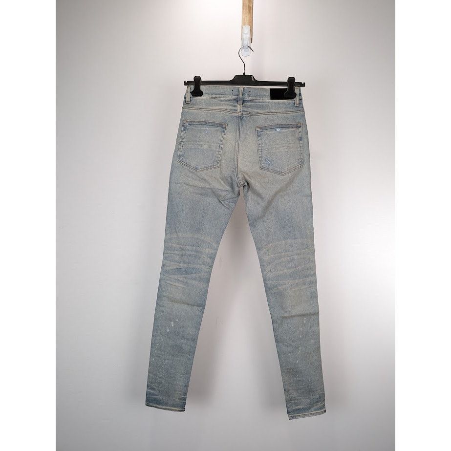Amiri o1rshd1 Print Drip Logo Jeans in Clay Indigo Size US 32 / EU 48 - 15 Thumbnail