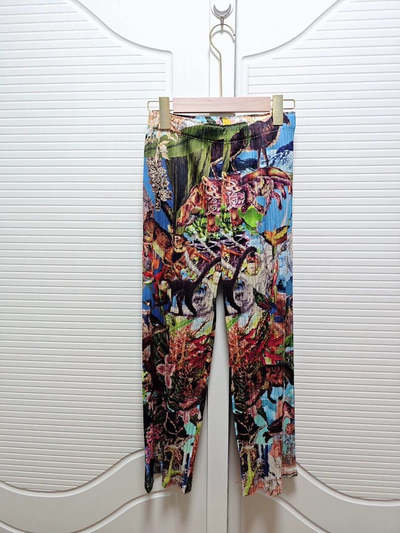Issey Miyake Issey Miyake size:2 Jungle animal series straight-leg pant Size 31" - 1 Thumbnail
