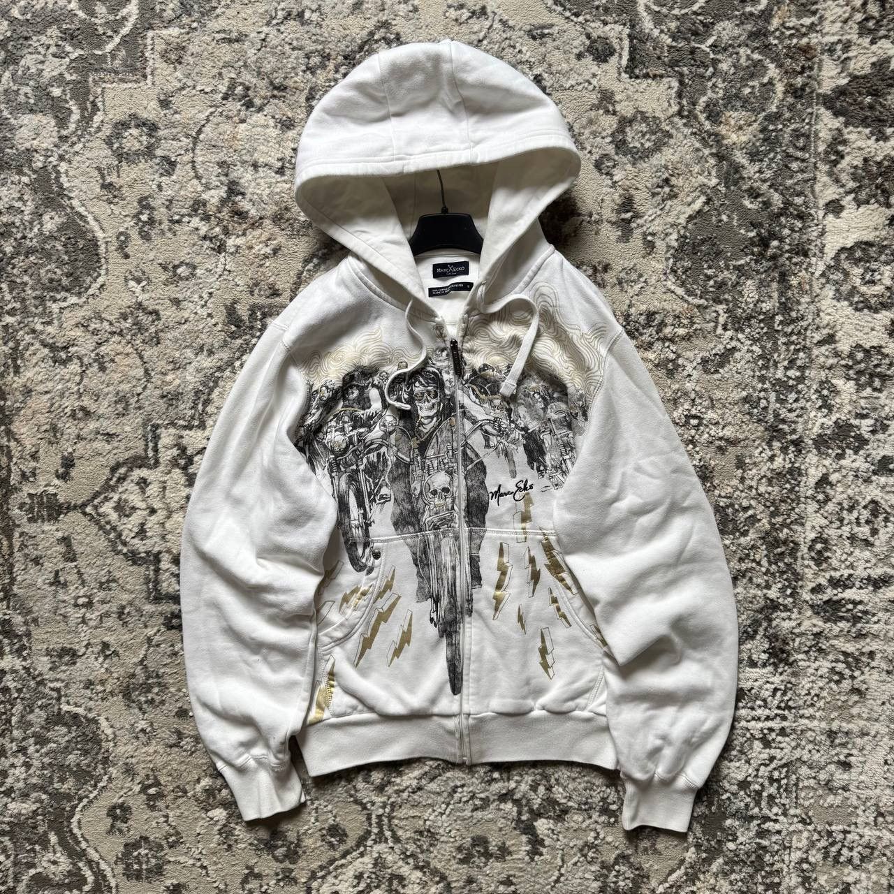Marc Ecko Vintage Marc Ecko Racing Zipup Gothic Skull Hoodie 90s Y2K Size US S / EU 44-46 / 1 - 1 Thumbnail