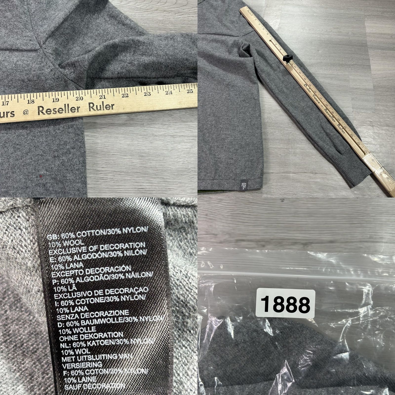 The North Face The North Face Sweater Mens Medium Gray 1/4 Zip Mock Neck Knit Pullover Size US M / EU 48-50 / 2 - 8 Thumbnail