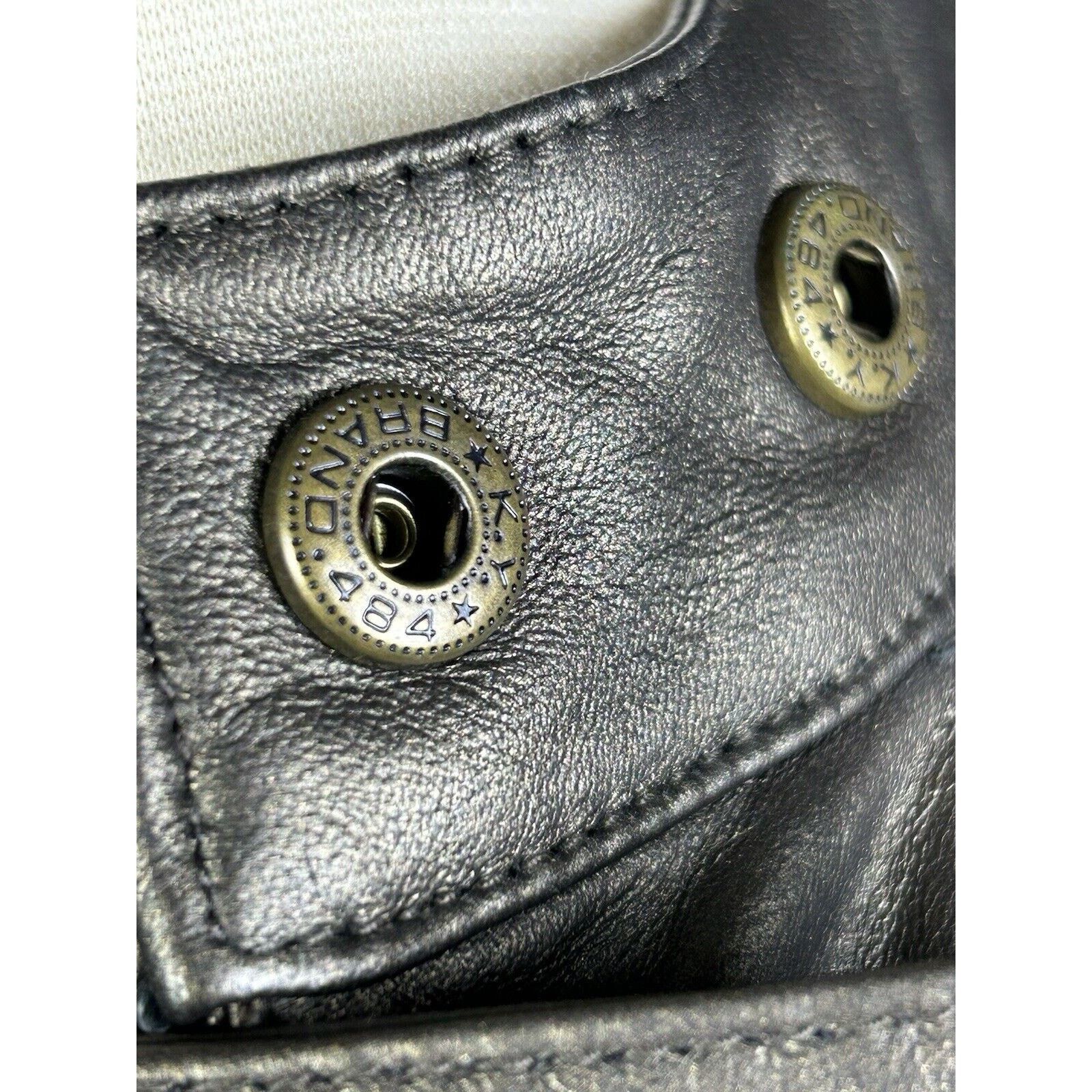 DKNY DKNYC Chinese Lambskin Leather Women Moto Jacket Iridescent Size S / US 4 / IT 40 - 3 Thumbnail