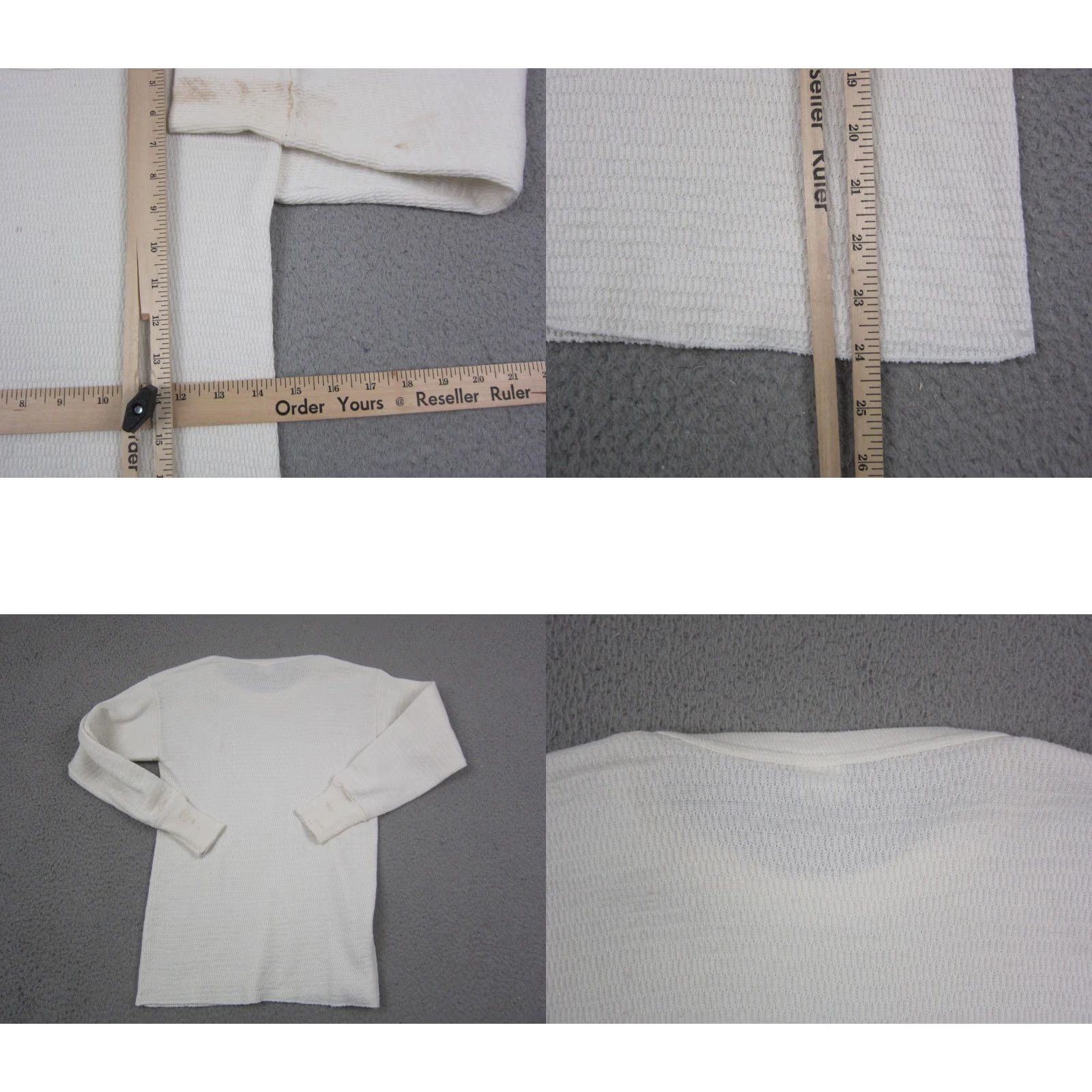 Hanes VINTAGE Hanes Shirt Mens M Ivory Thermal Crew Neck Knit 70s 60s Size US M / EU 48-50 / 2 - 8 Thumbnail