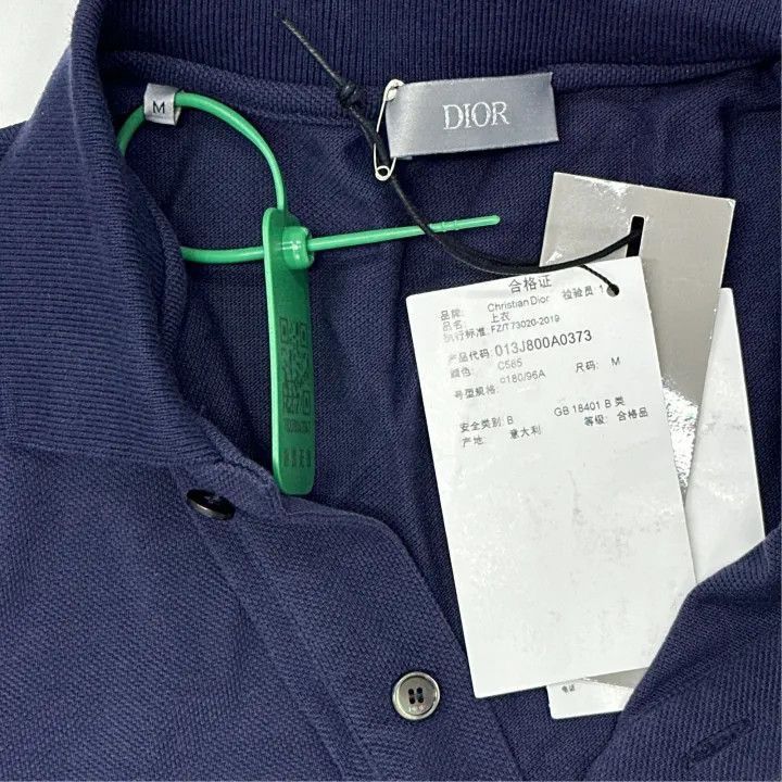 Dior Dior Dior Navy Blue Cotton Polo Shirt for Men 0079-2507 Size US M / EU 48-50 / 2 - 2 Thumbnail