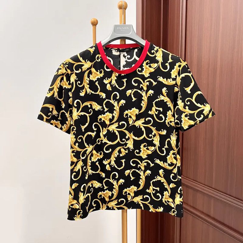 Versace Versace Multicolor Cotton T-Shirt for Men 0089 Size US L / EU 52-54 / 3 - 1 Thumbnail