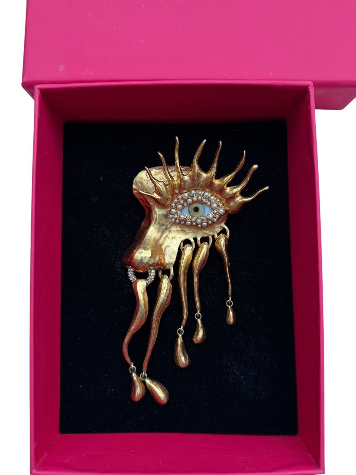 Other Schiaparelli Gold Gilded Eye Visage Pin Brooch Size ONE SIZE - 4 Thumbnail