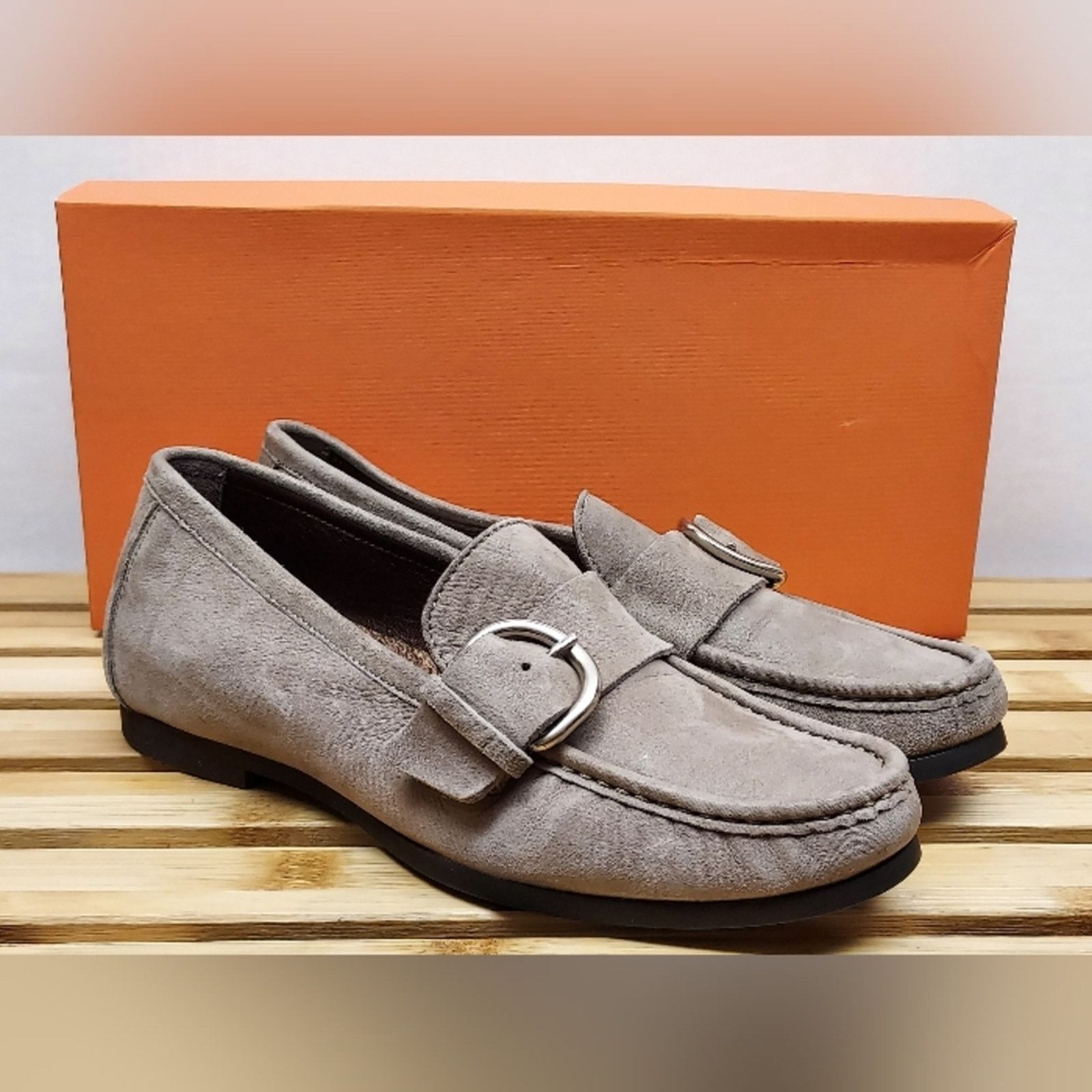 AGL AGL Womens Ginger Suede Buckle Flat Shoes Size 36.5 (6.5) Size US 6.5 / IT 36.5 - 2 Thumbnail