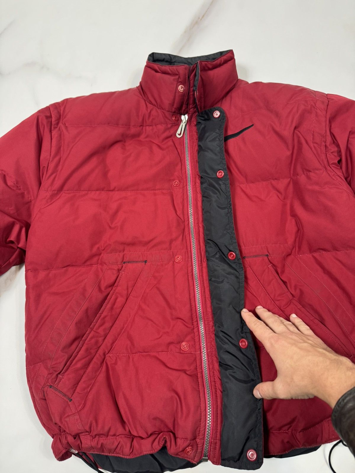 Nike Vintage 90s Nike Big Swoosh Puffer Down Jacket Size US S / EU 44-46 / 1 - 14 Thumbnail