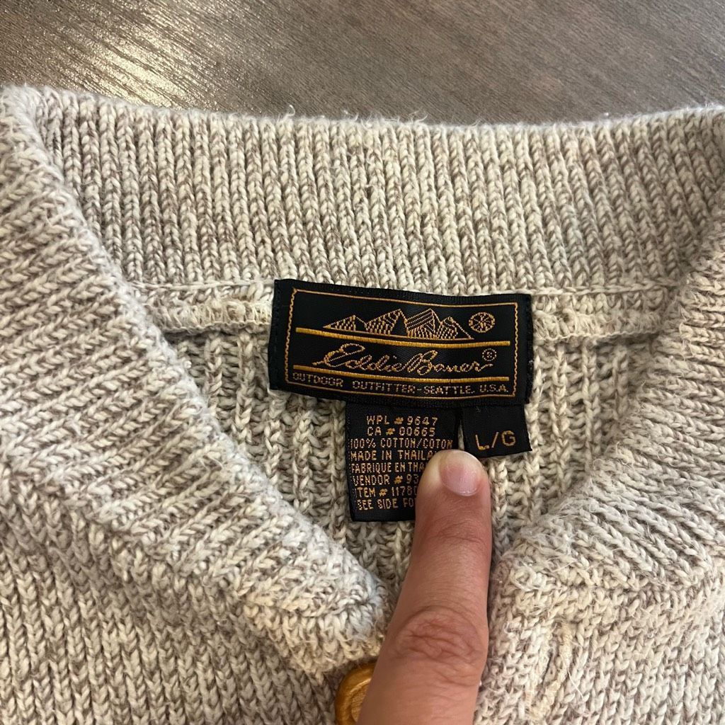 Eddie Bauer Vintage Eddie Bauer Cream Casual Sweater Men Large Size US L / EU 52-54 / 3 - 3 Thumbnail