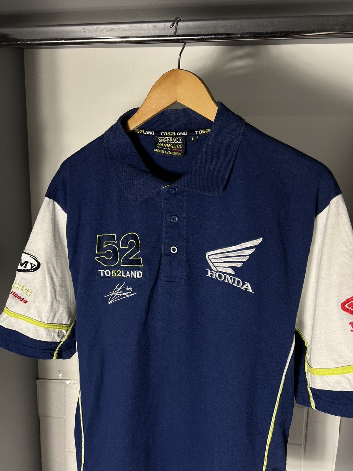 NASCAR VINTAGE HONDA RACING MOTORCYCLE T-SHIRT RETRO POLO Y2K 90s Size US XL / EU 56 / 4 - 7 Thumbnail
