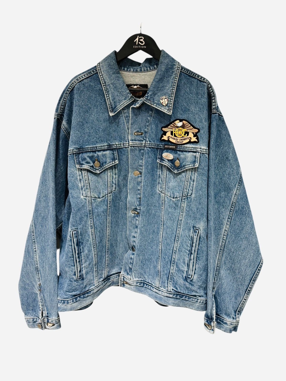 Harley Davidson Rare Vintage Harley Davidson Denim Patch Jacket Size US XL / EU 56 / 4 - 2 Thumbnail