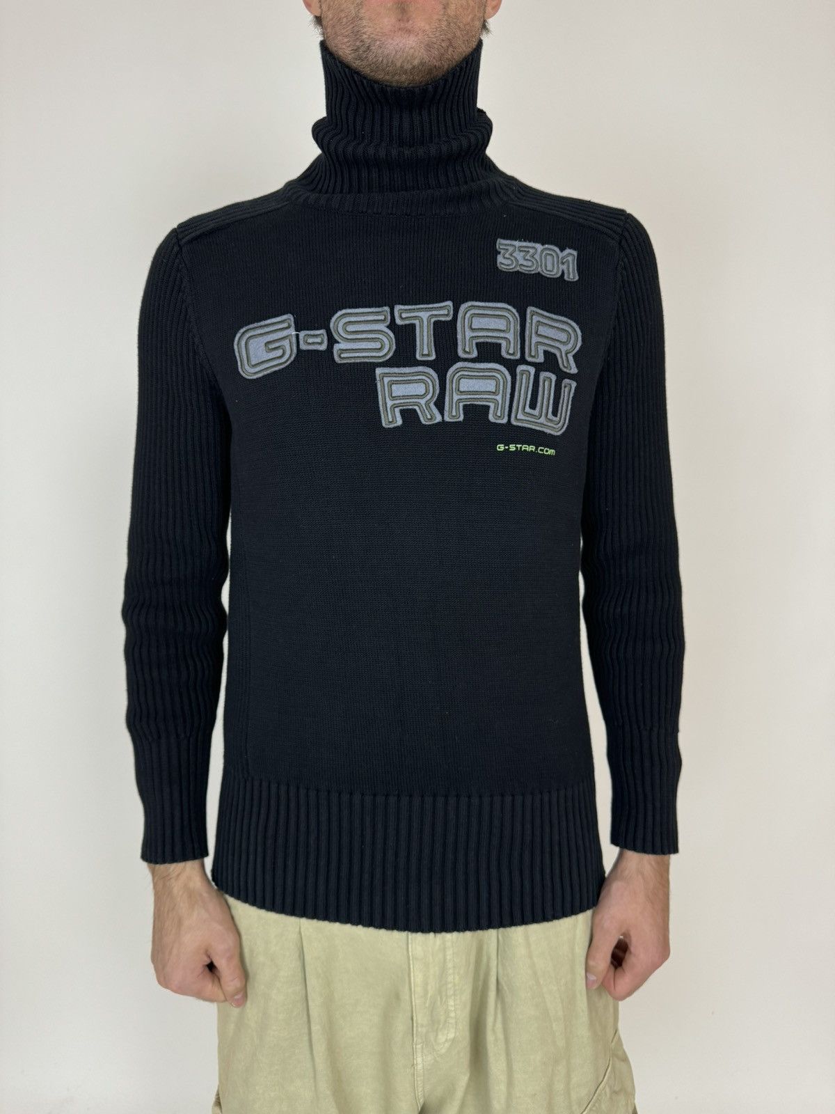G-Star G-star Ribbed Sweater Vintage PARKER COLL PATCH TurtleNeck Size US L / EU 52-54 / 3 - 2 Thumbnail