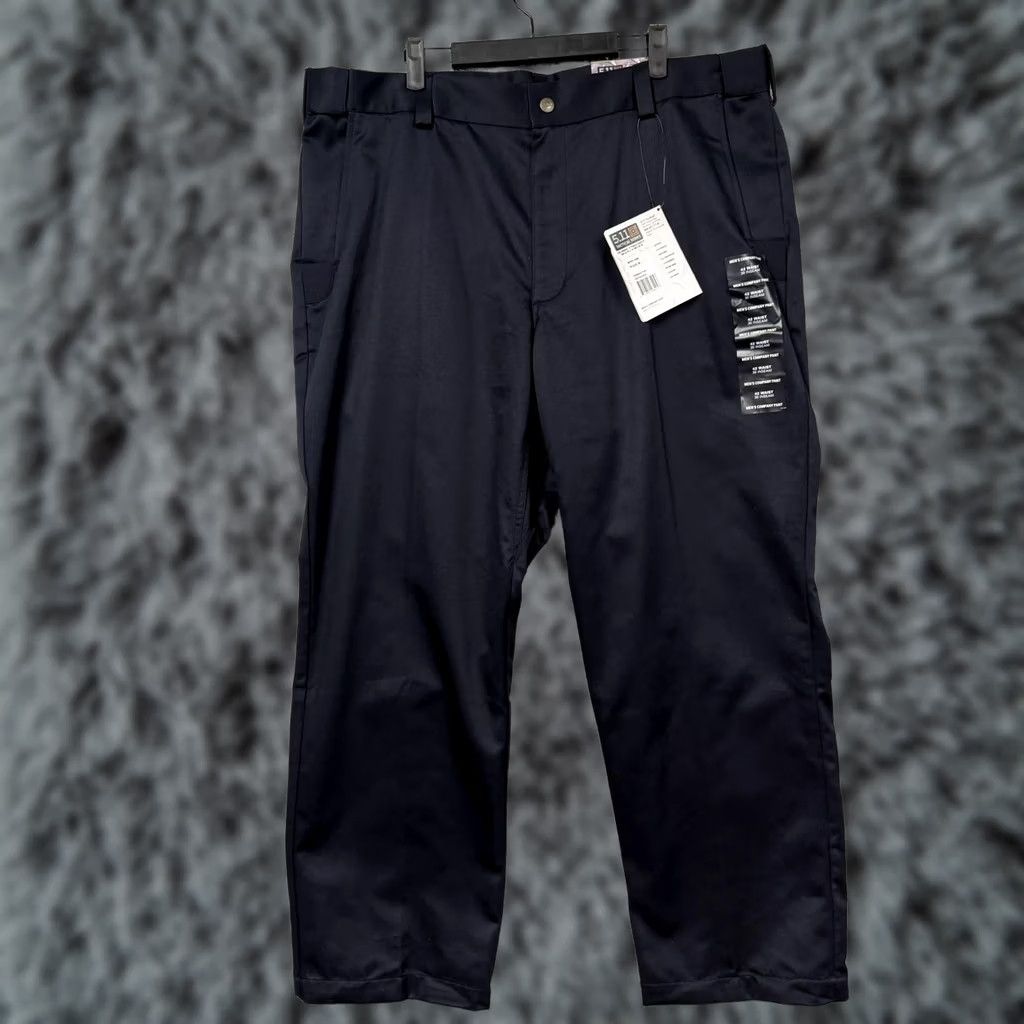 Vintage 5.11 Tactical Series Pants Mens 42x30 Blue Workwear Uniform Cotton Twill Dress Pants Flat Front Zip Fly Pockets Slah Front Mens Size US 42 / EU 58 - 1 Thumbnail