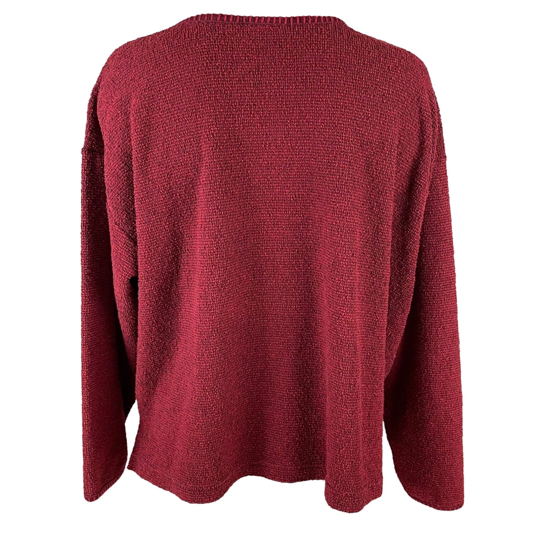 Vintage VINTAGE Grandma Sweatshirt Womens XL Embroidered 90s Cottage Birdhouse USA F3 Artisans Cardigan Knit Crew Neck Red Cotton Blend Long Sleeve Size XL / US 12-14 / IT 48-50 - 3 Thumbnail