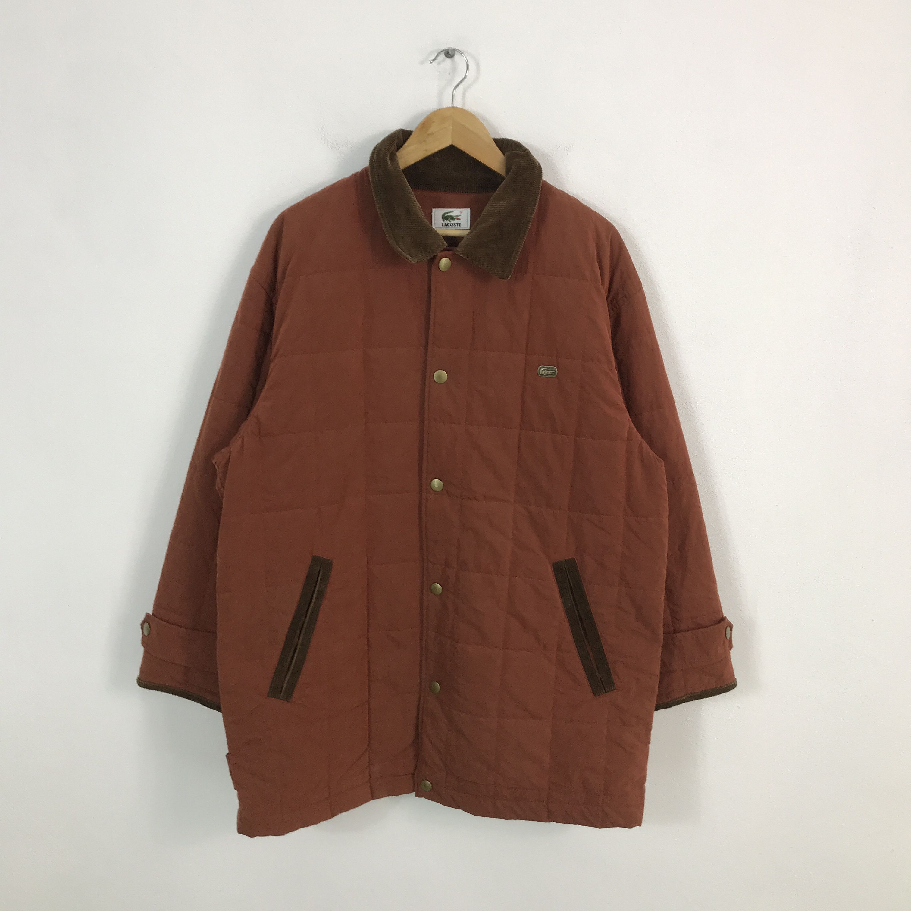 Lacoste × Vintage Vtg Lacoste Snap Button Collar Corduroy jacket Size US XL / EU 56 / 4 - 1 Thumbnail