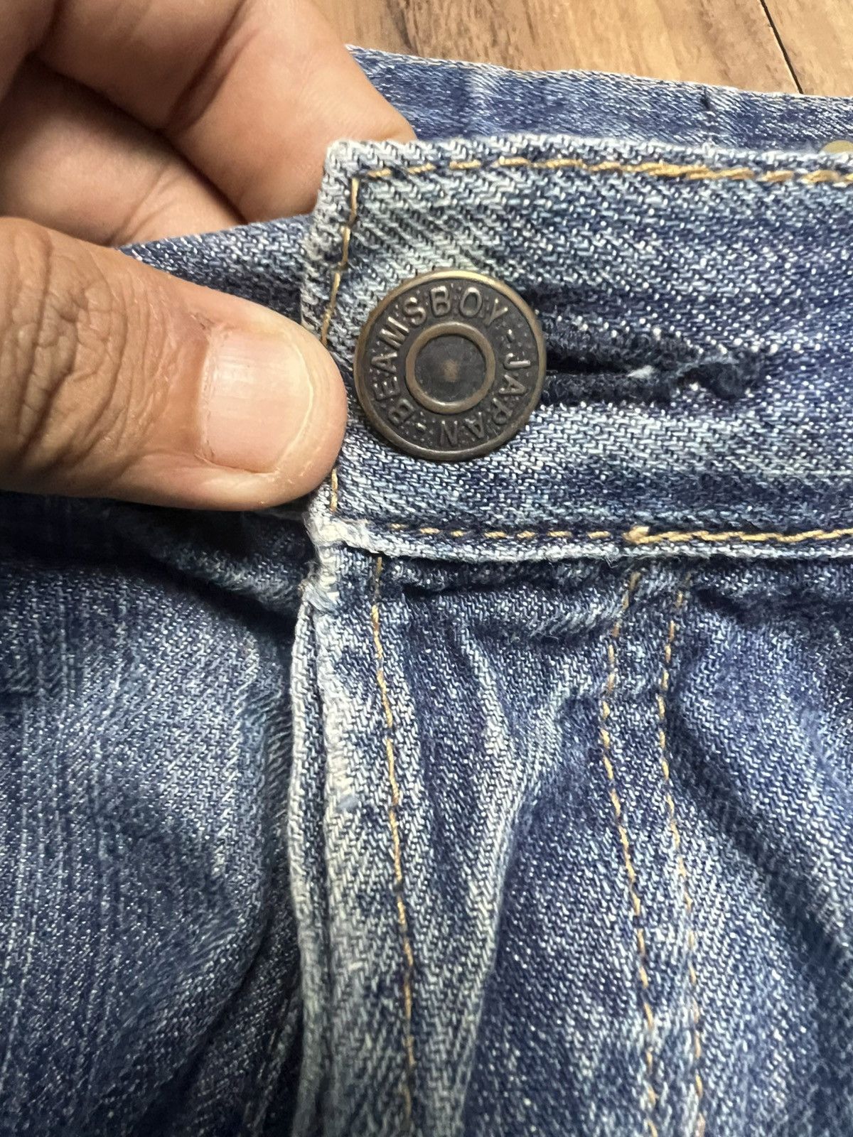 Beams Japan BEAMS BOY Japan Vintage Style Buckle Back Denim Jeans (45) Size 31" - 9 Thumbnail