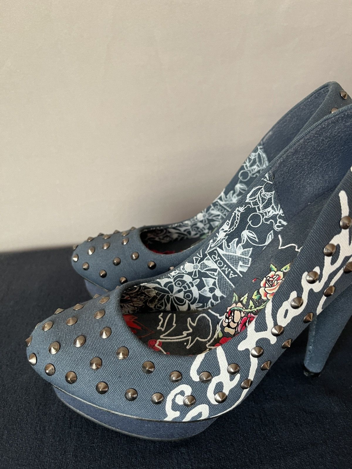 Ed Hardy Ed Hardy Denim Punk Glamour Heels Size US 6 / IT 36 - 5 Thumbnail
