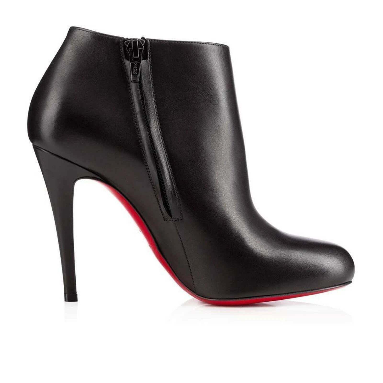 Christian Louboutin Christian Louboutin Belle 100 Black Calf Leather Ankle Size US 5 / IT 35 - 8 Thumbnail