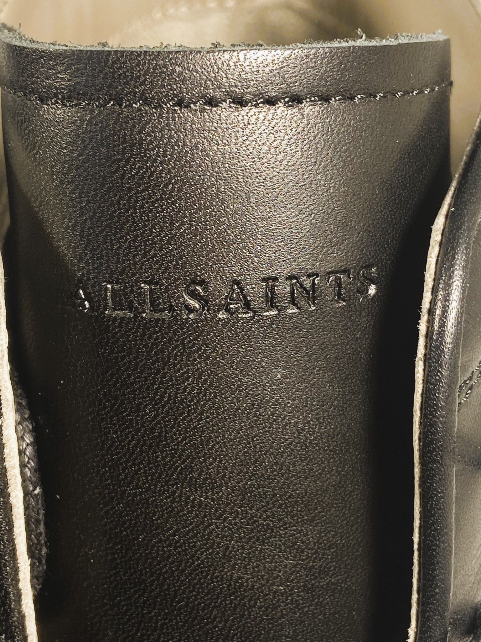 Allsaints Harland Cap Toe Black Leather Moto Combat Boots Size US 13 / EU 46 - 11 Thumbnail