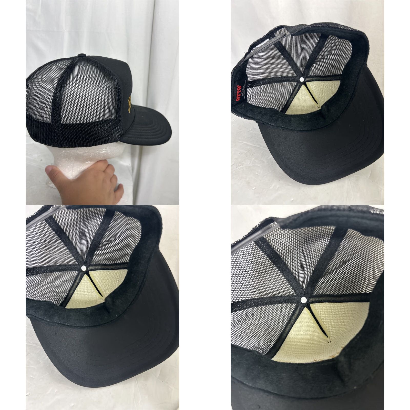Vintage Yee Haw Trucker Hat Black Gold SnapBack Lighting Bolt Adjustable Men Size ONE SIZE - 8 Thumbnail