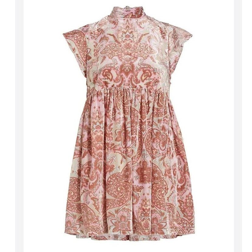 Free People New Free People All The Time Velvet Mini Dress $168 XS Pink Size XS / US 0-2 / IT 36-38 - 5 Thumbnail