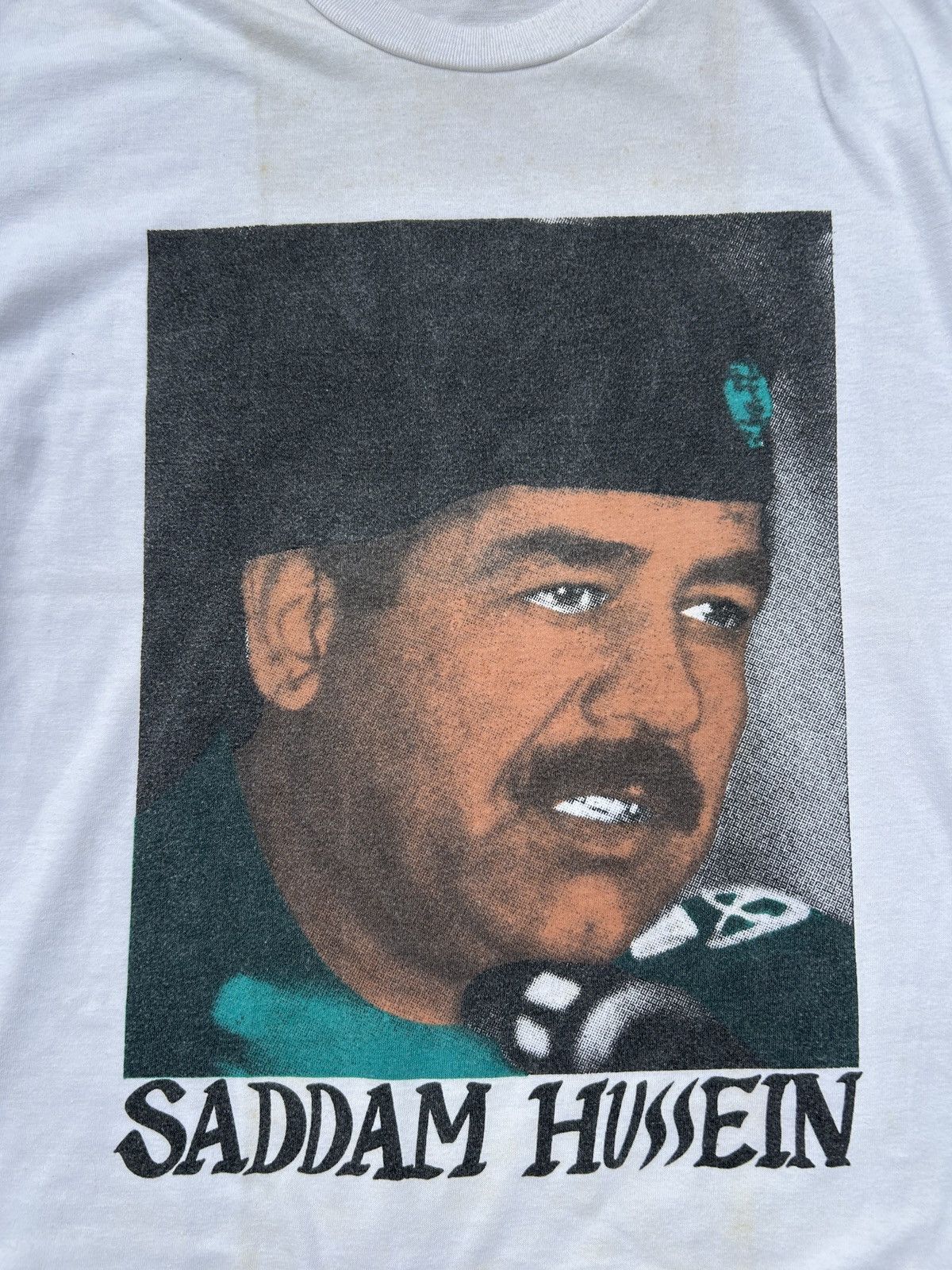 Vintage Vintage Saddam Hussein White T-shirt Size US XXS / EU 40 - 3 Thumbnail