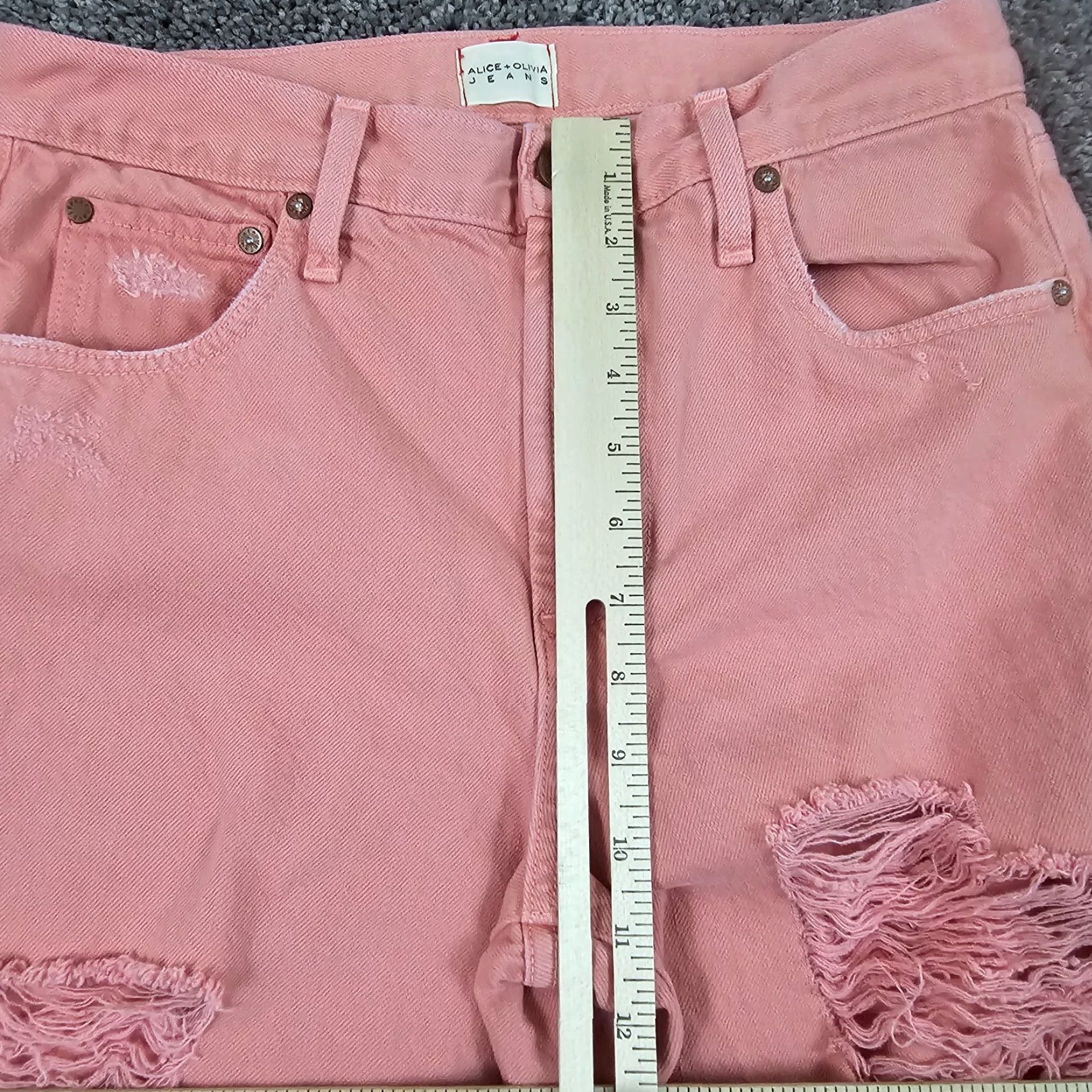 Alice + Olivia ALICE + OLIVIA Jeans Womens 28 Pink Distressed Ripped Girlfriend High Rise Denim 28x30 Size 28" / US 6 / IT 42 - 4 Thumbnail