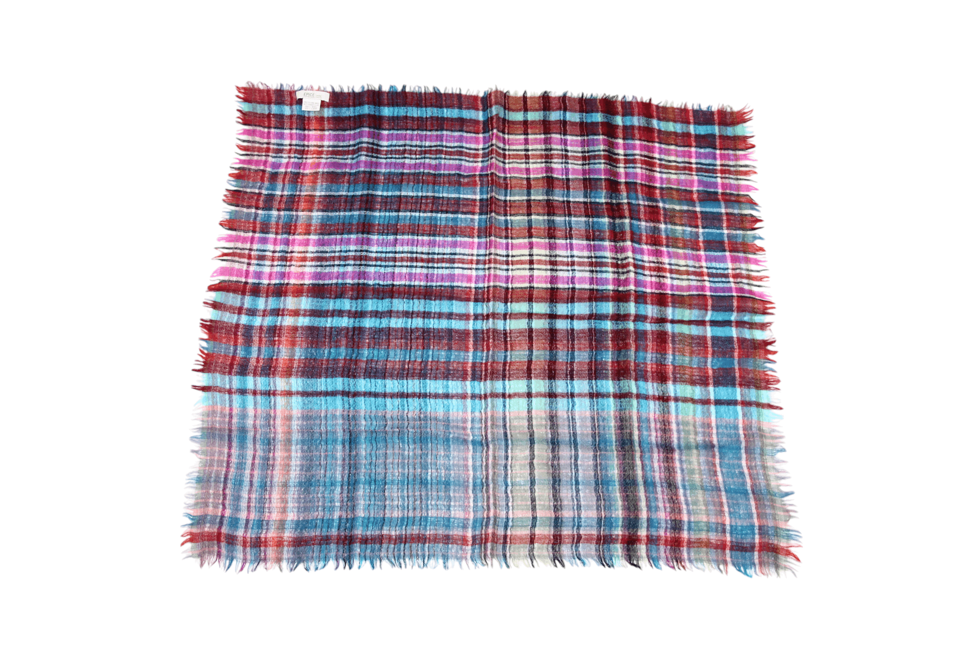 Designer × Vintage VTG Epice Copenhague - Paris Plaid Woven Scarf 70x70cm Size ONE SIZE - 6 Thumbnail