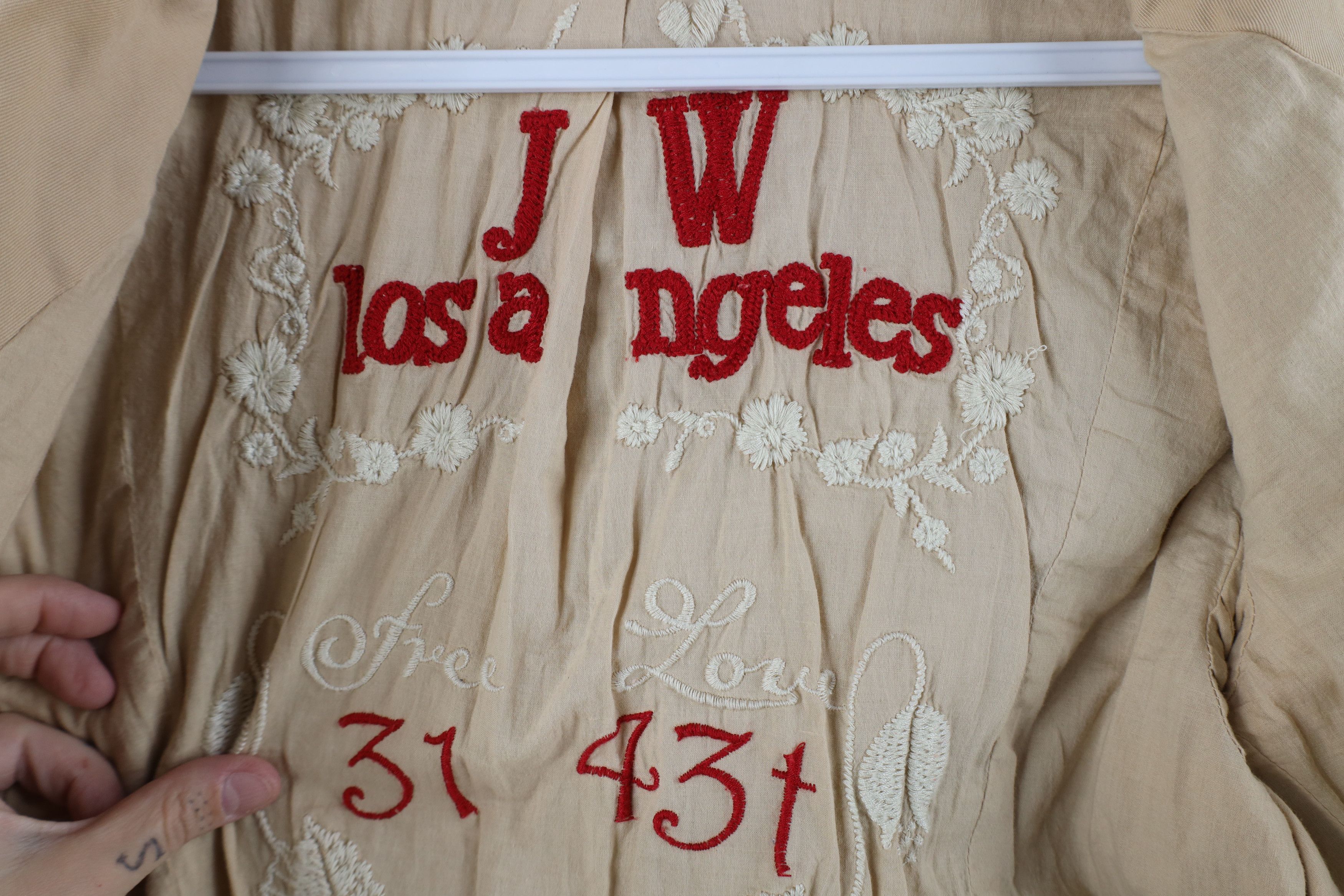 Johnny Was × Vintage Johnny Was Los Angeles Flower Blazer Jacket Beige Size M / US 6-8 / IT 42-44 - 11 Thumbnail