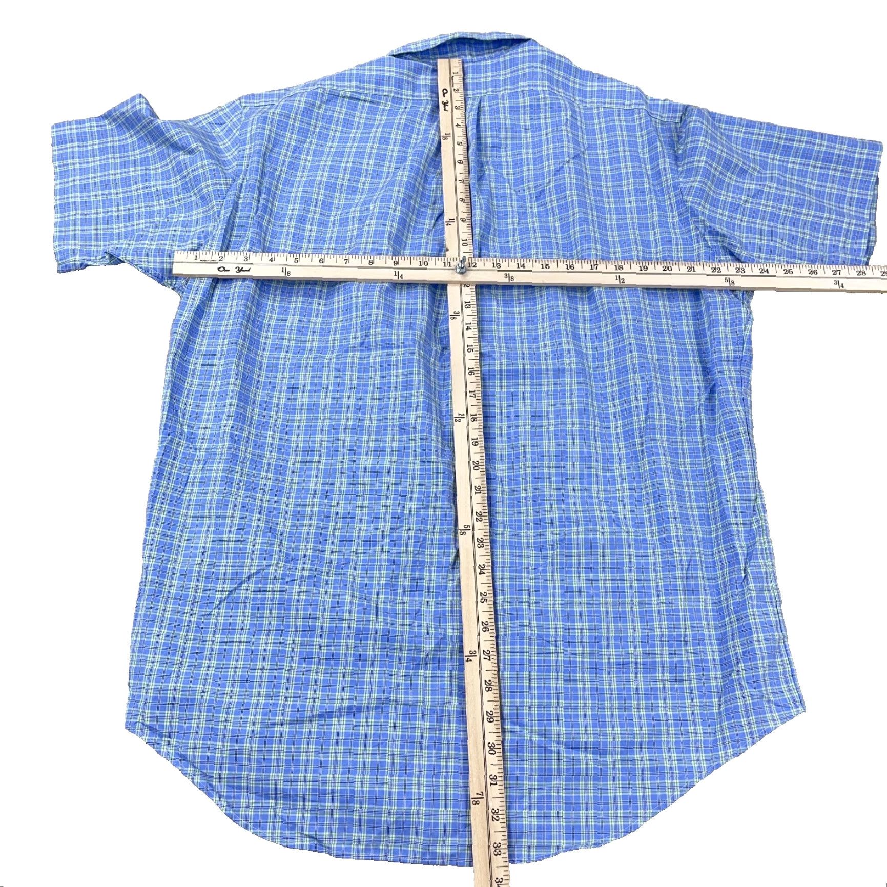 Ralph Lauren Ralph Lauren Classic Fit Button-Up Shirt Men Large Blue Green Plaid Cotton Short Sleeve Size US L / EU 52-54 / 3 - 7 Thumbnail
