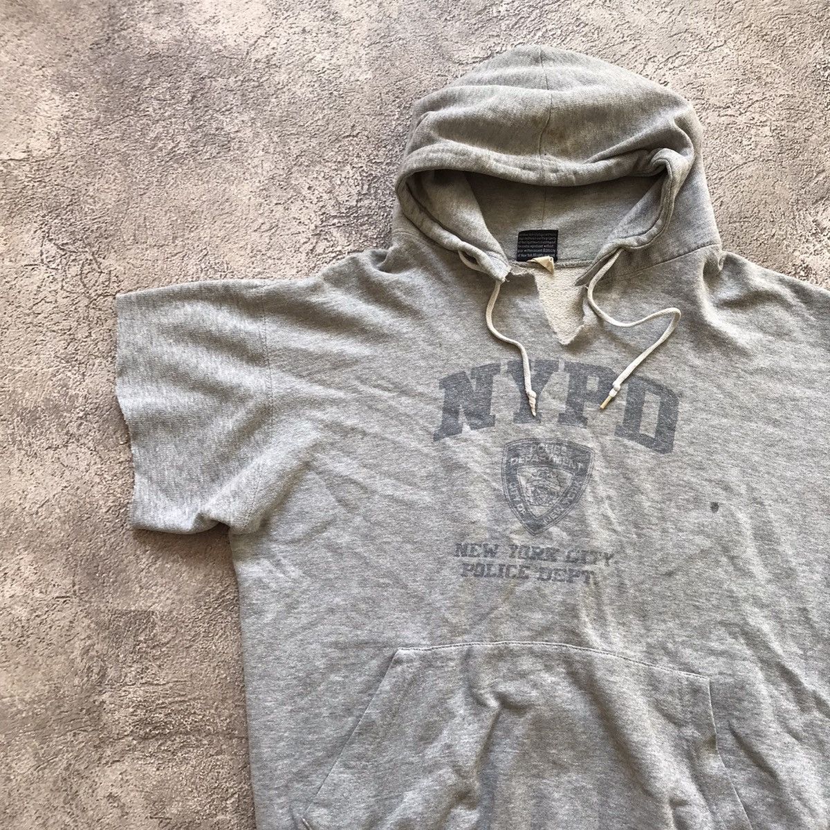 Vintage Vintage Y2K NYPD Graphic Hoodie Streetwear Faded Grey XL Size US XL / EU 56 / 4 - 2 Thumbnail