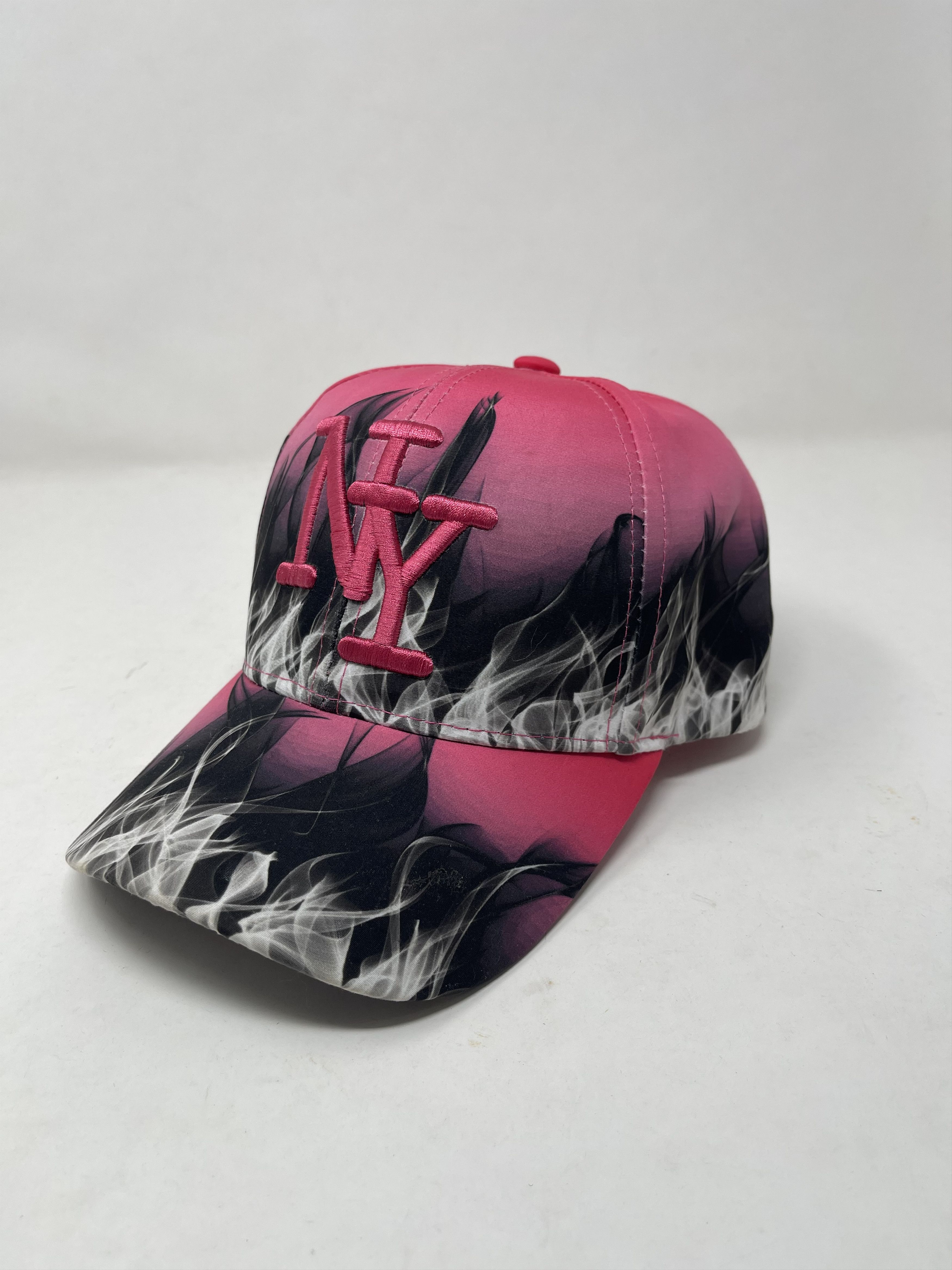 New York Yankees Hip Hop Honour Pink And Black Flames Hat Size ONE SIZE - 2 Thumbnail