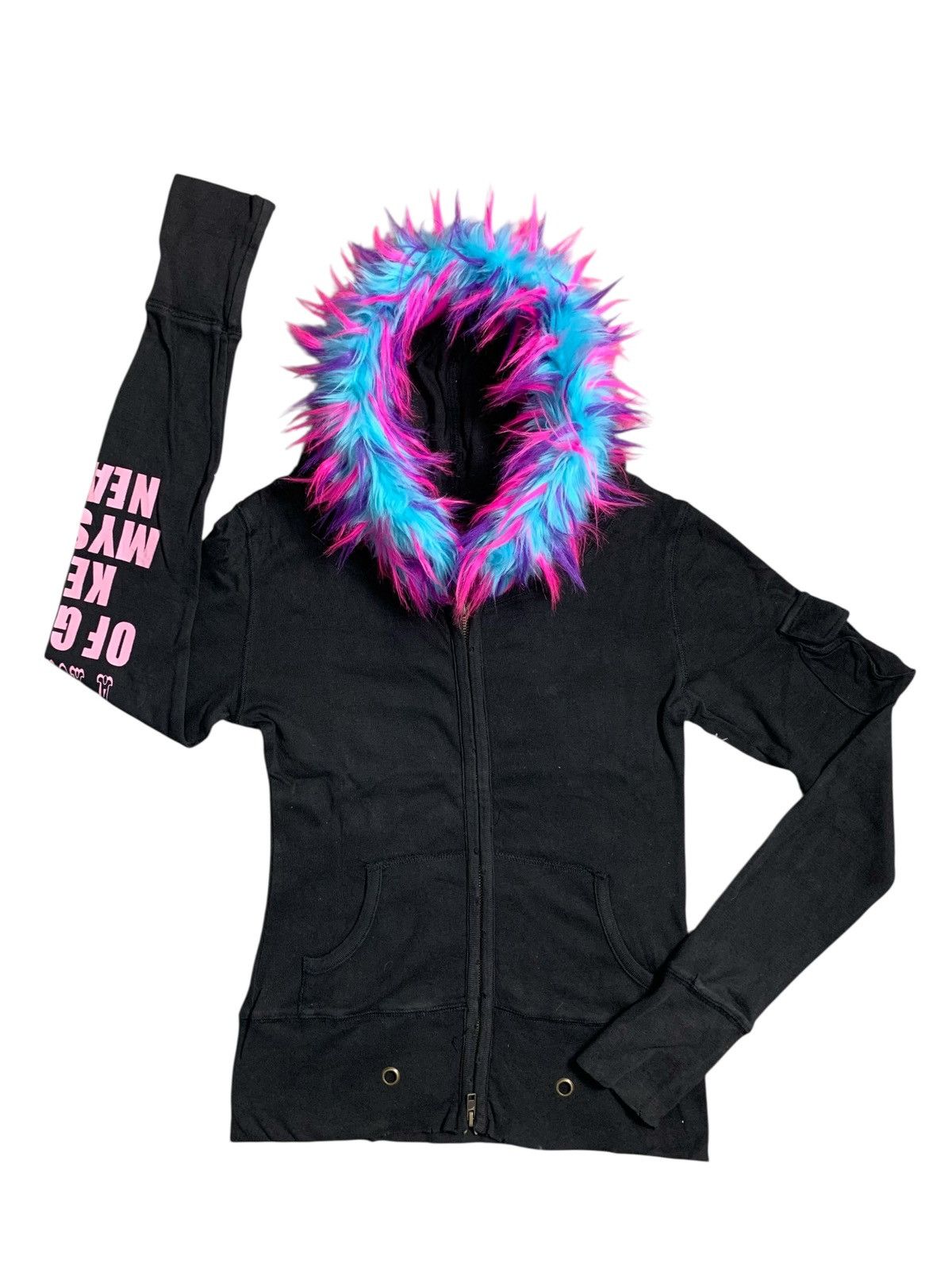 20471120 POEM WINGS ANGEL FUR ZIP HOODIE GOA IFSIX LGB KMRII STYLE Size S / US 4 / IT 40 - 1 Thumbnail