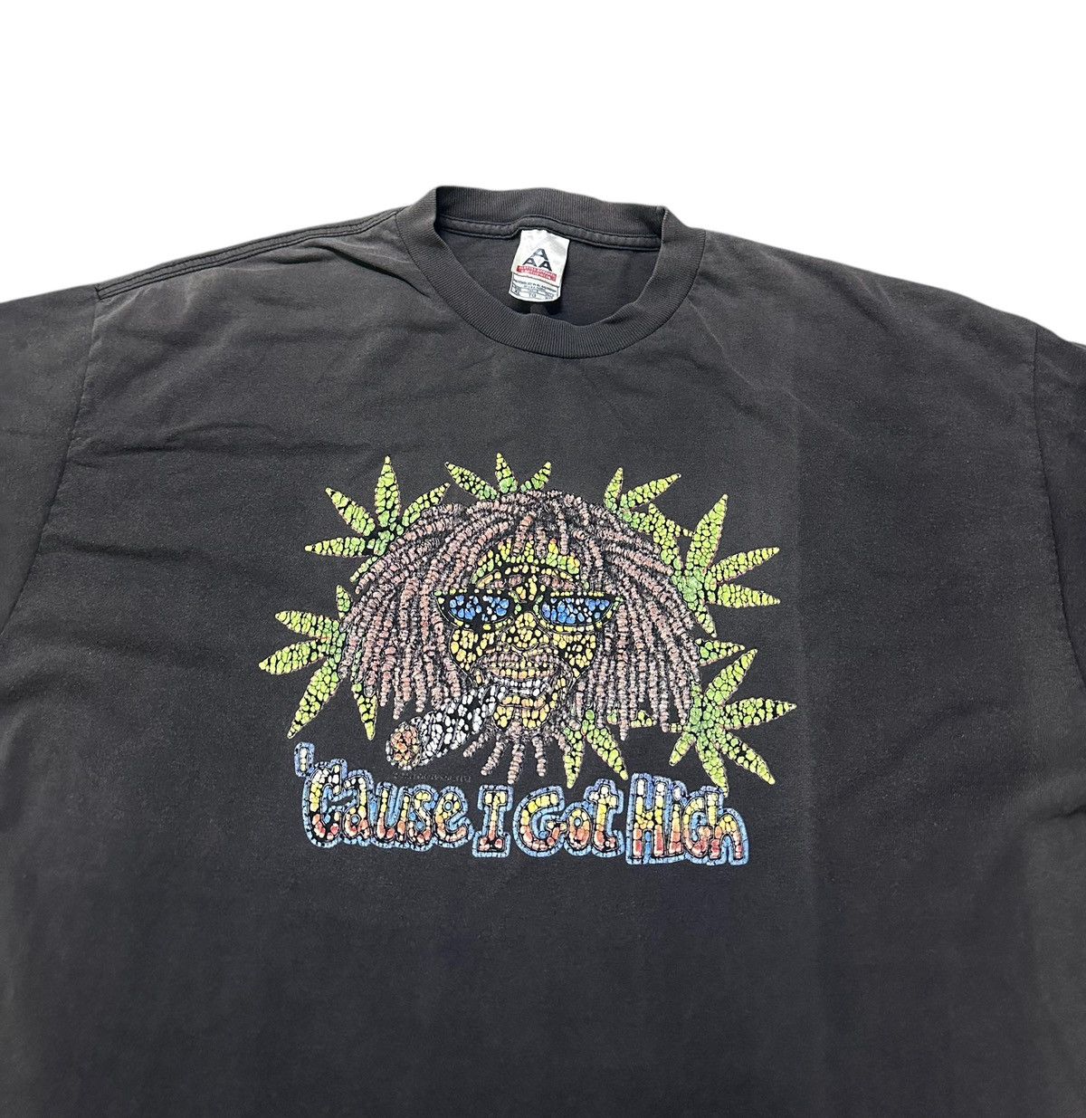 Vintage Vintage Raggae canabies black tee Size US XL / EU 56 / 4 - 2 Thumbnail