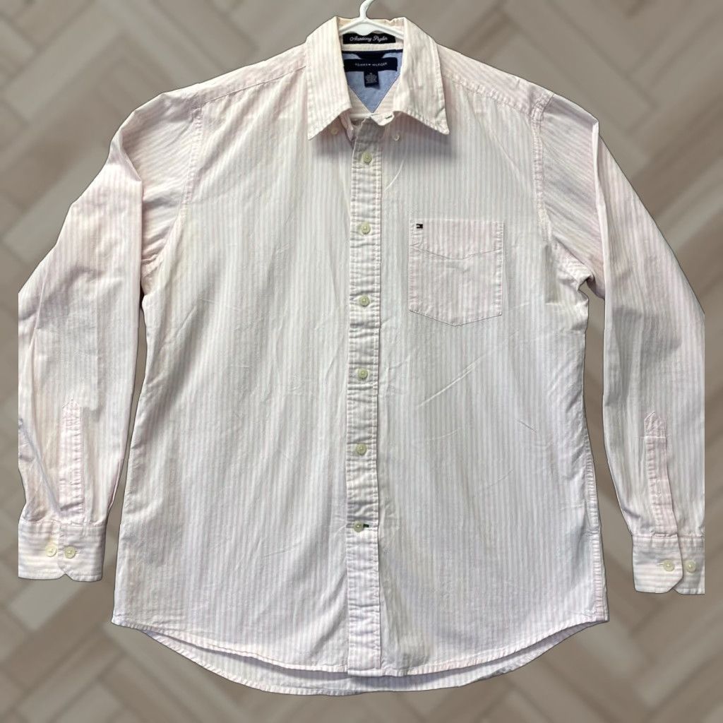 Tommy Hilfiger Tommy Hilfiger Shirt Mens Striped Pink Long Sleeve Button-Down Size M Colorful Casual 90s Event Mens Size US M / EU 48-50 / 2 - 1 Thumbnail