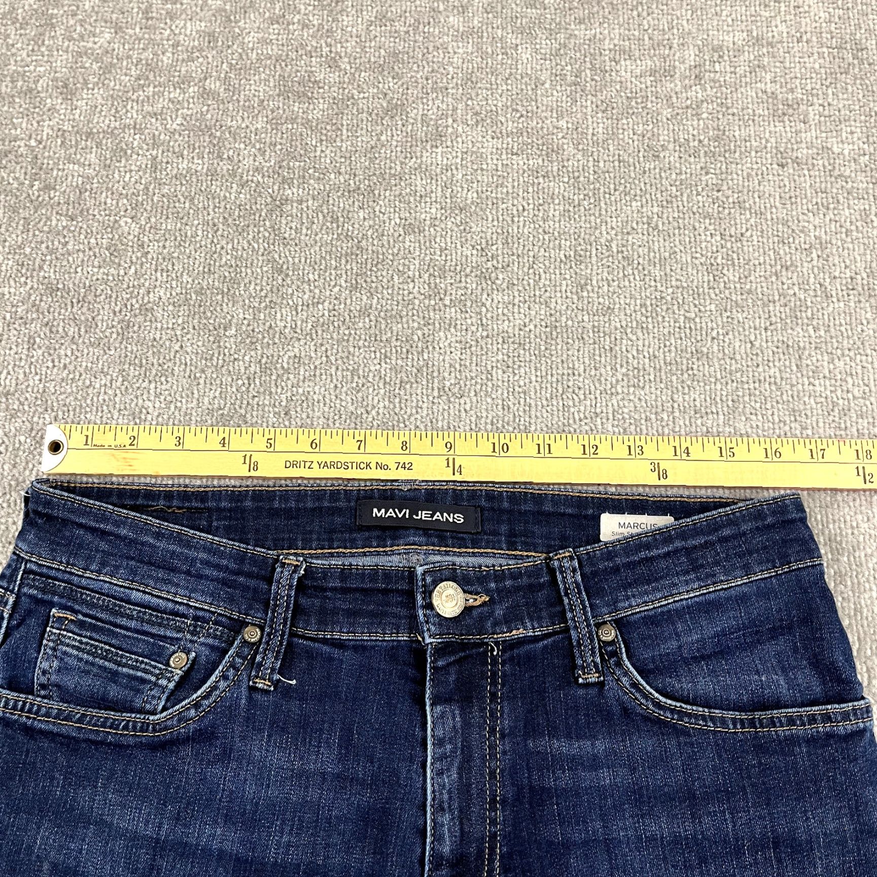 Vintage MAVI Jeans Mens 32 x 30 Marcus Slim Straight Leg Dark Blue Denim Stretch Casual Jeans Size US 32 / EU 48 - 5 Thumbnail