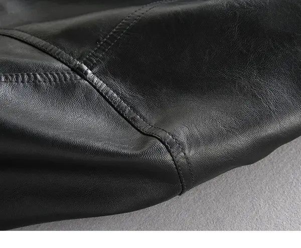 VIBE Oversized waterproof PU leather Jacket zipper loose y2k Size US L / EU 52-54 / 3 - 4 Thumbnail