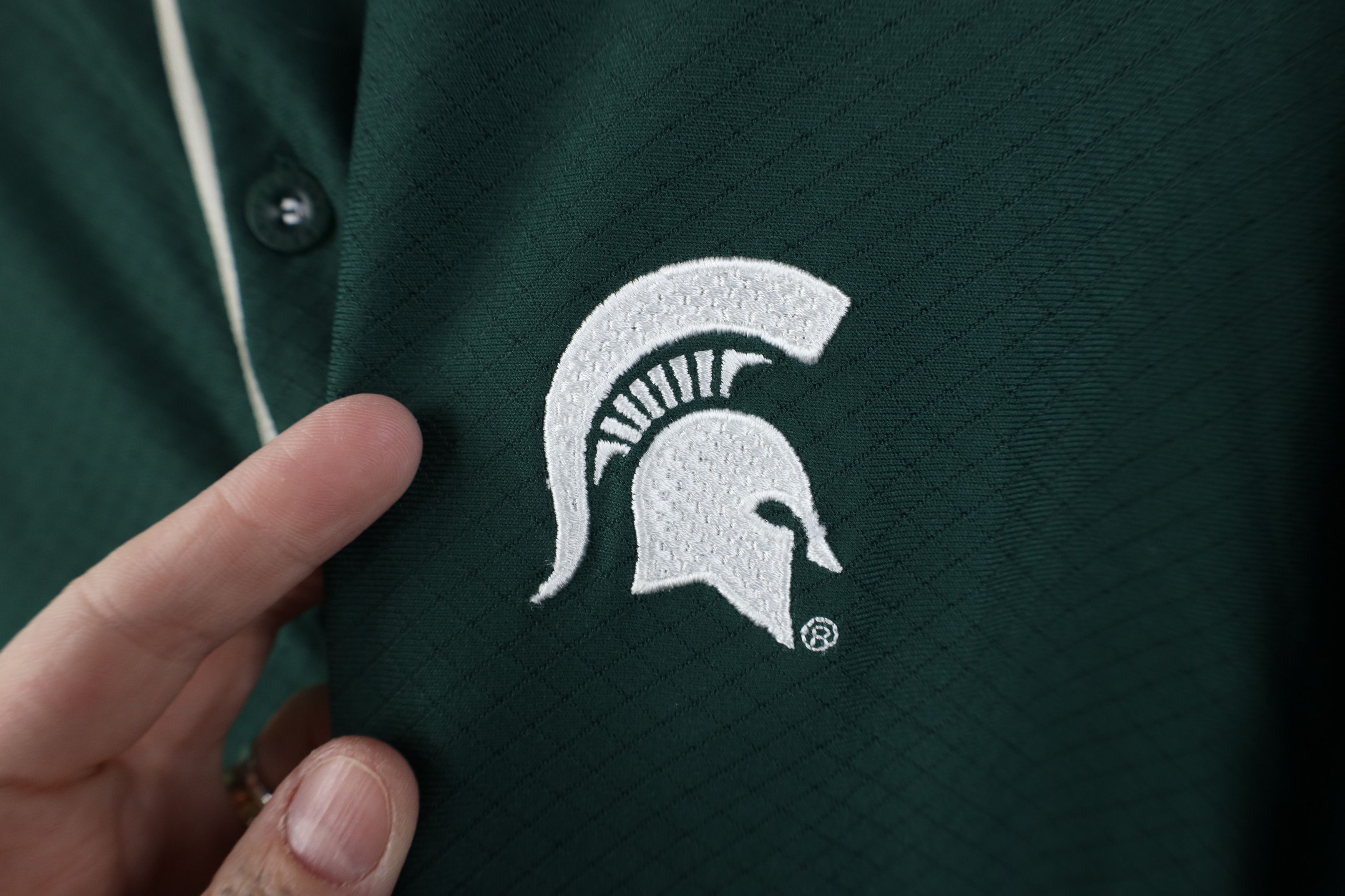 Nike Nike Scott Mini Swoosh Michigan State University Knit Polo Size US L / EU 52-54 / 3 - 5 Thumbnail