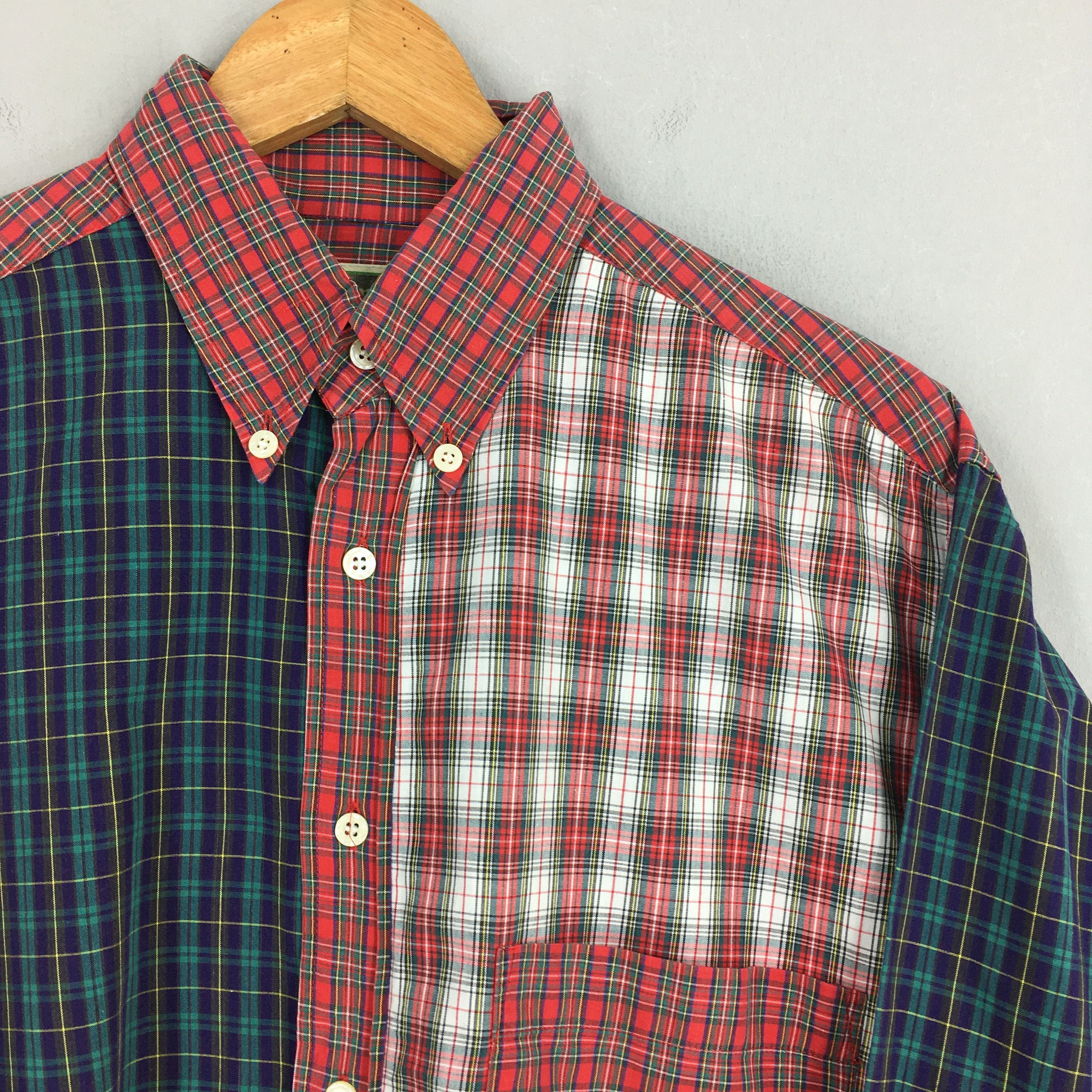 Flannel × L'Homme Rouge × Vintage Vintage Rebuild Flannel Checkered Tartan Shirt Medium Size US M / EU 48-50 / 2 - 2 Thumbnail
