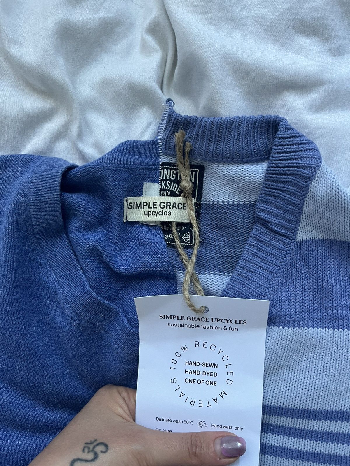 Custommade REWORKED UP-CYCLED COTTON SWEATER Size M / US 6-8 / IT 42-44 - 7 Thumbnail