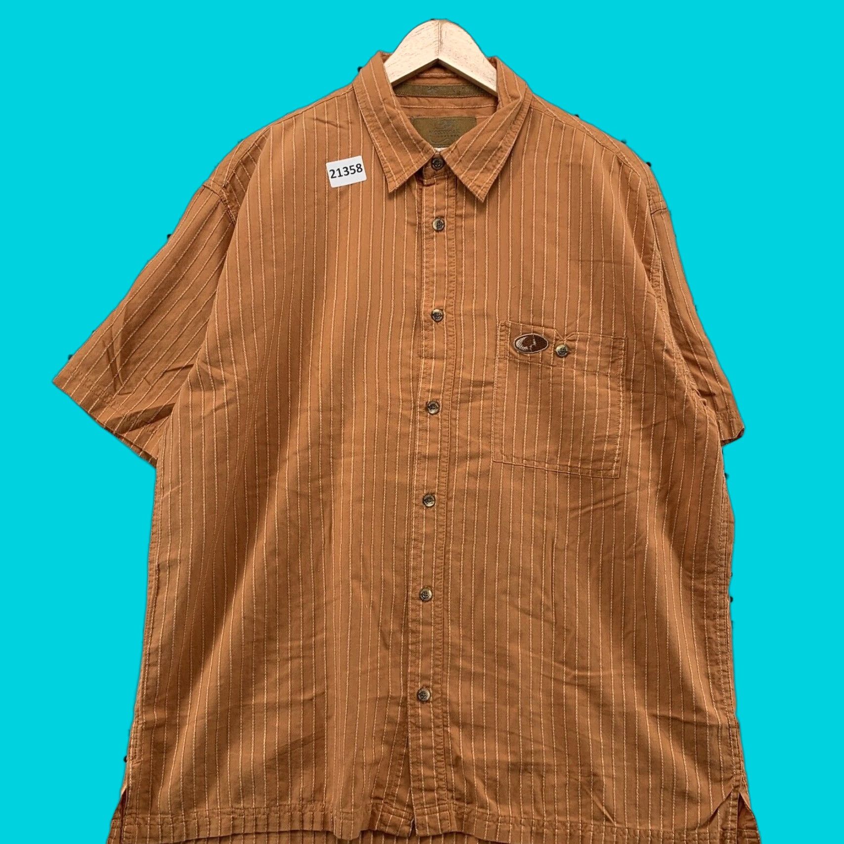 Vintage Mossy Oak Button Shirt Orange Short Sleeve Pocket Mens Medium 25.5x32 Size US M / EU 48-50 / 2 - 1 Thumbnail
