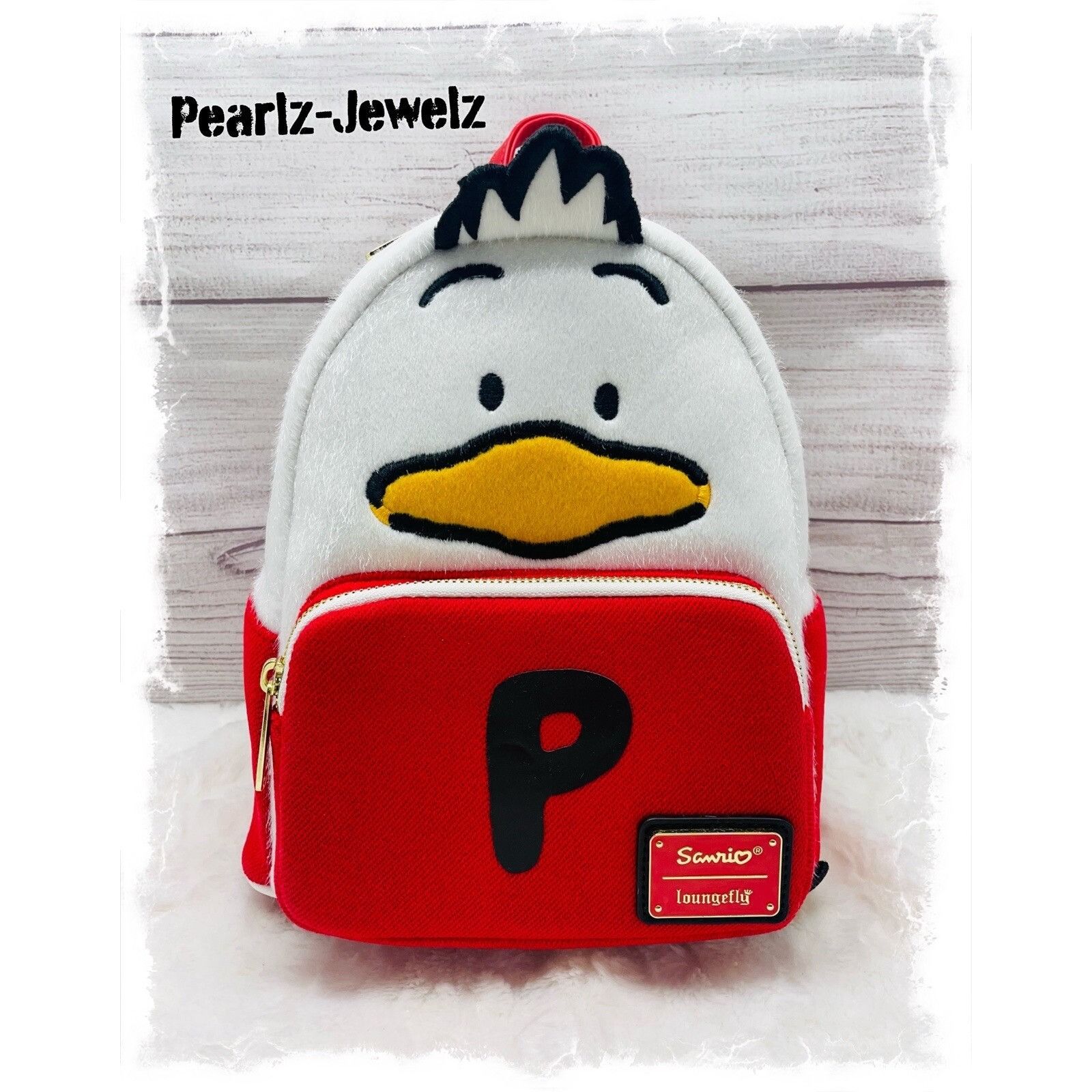 Loungefly Sanrio Pekkle Fuzzy Duck Figural Cosplay Mini Back