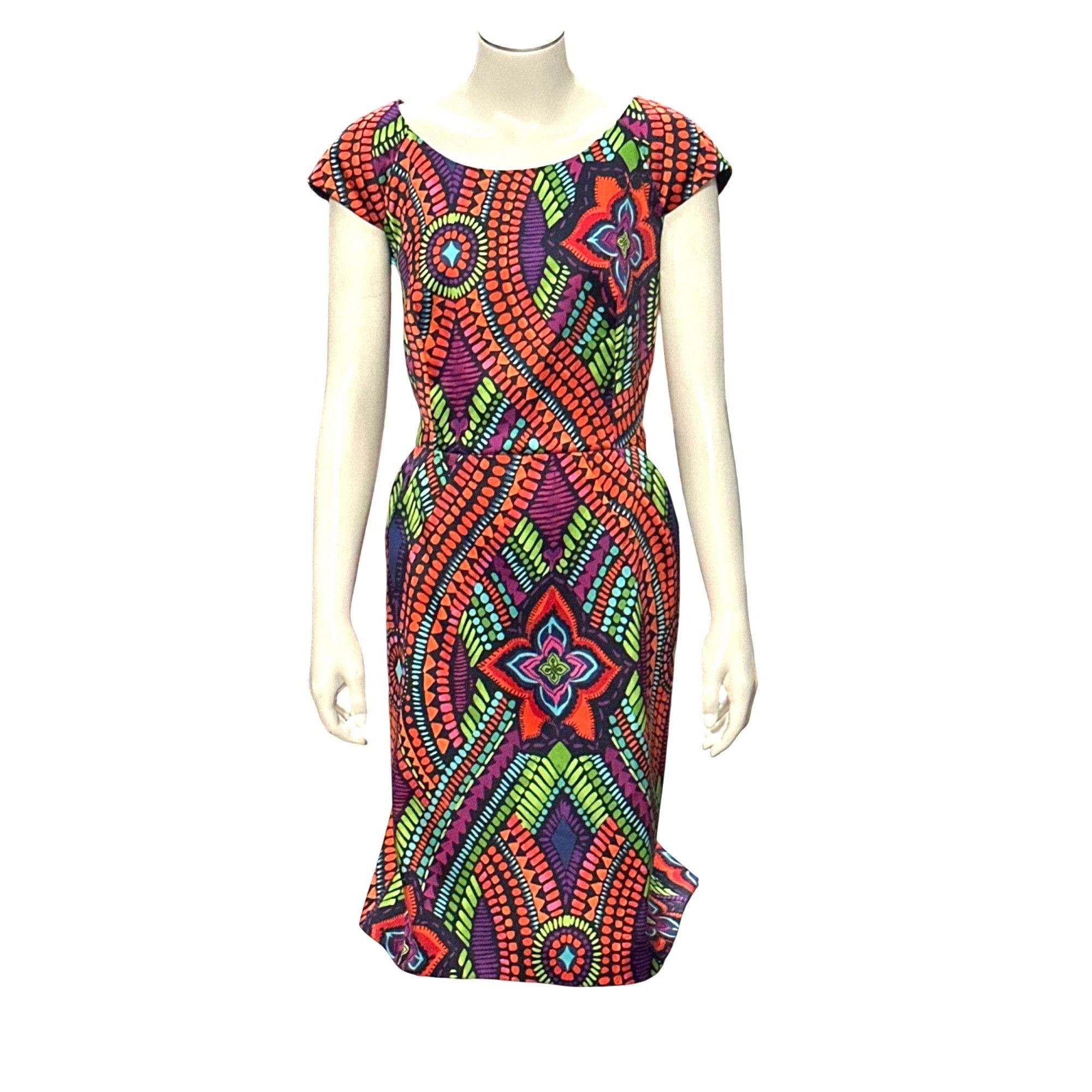Other AGB Dress Multicolor Geometric Tribal Print Sheath Dress Siz Size M / US 6-8 / IT 42-44 - 2 Thumbnail