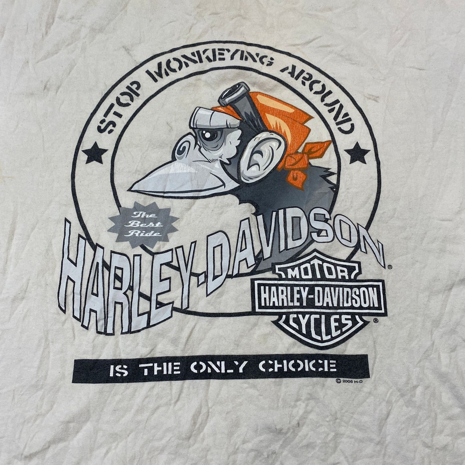 Harley Davidson VTG Y2K Harley Davidson Motorcycle Monkey Ithaca T Shirt XL Size US XL / EU 56 / 4 - 2 Thumbnail