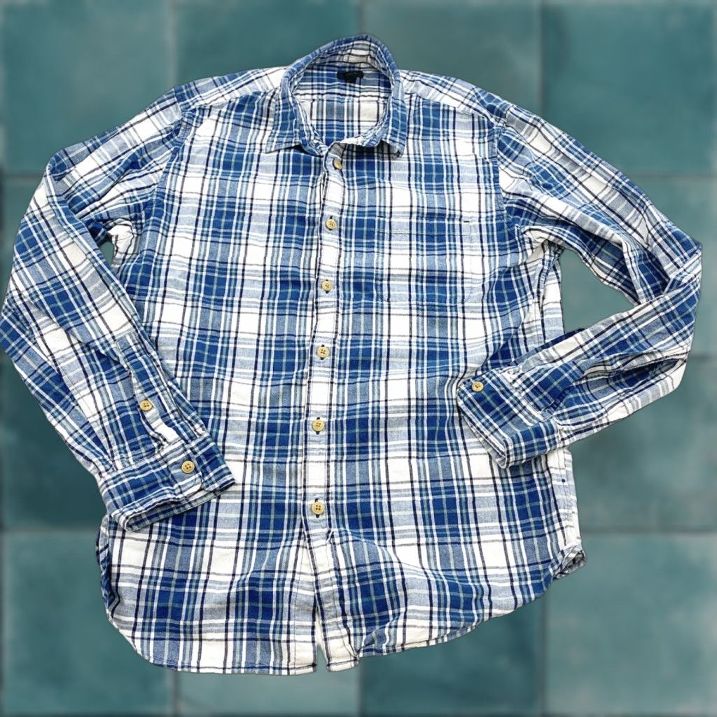 J.Crew J.Crew Button-Up Shirt Mens L Plaid Blue Multicolor Button-Down Shirt Long Sleeve Size US L / EU 52-54 / 3 - 1 Thumbnail