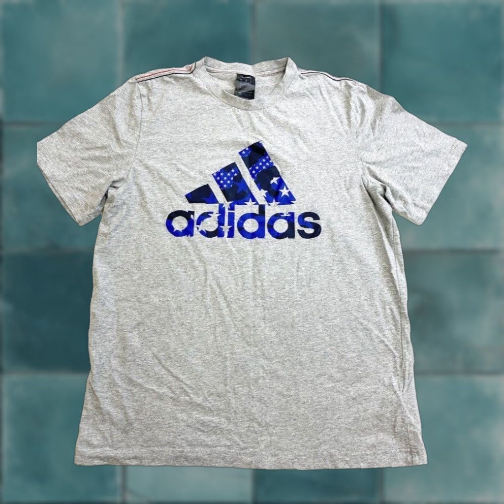 Adidas Adidas Shirt Men’s Medium Gray Big Logo Spell Out Size US M / EU 48-50 / 2 - 1 Thumbnail