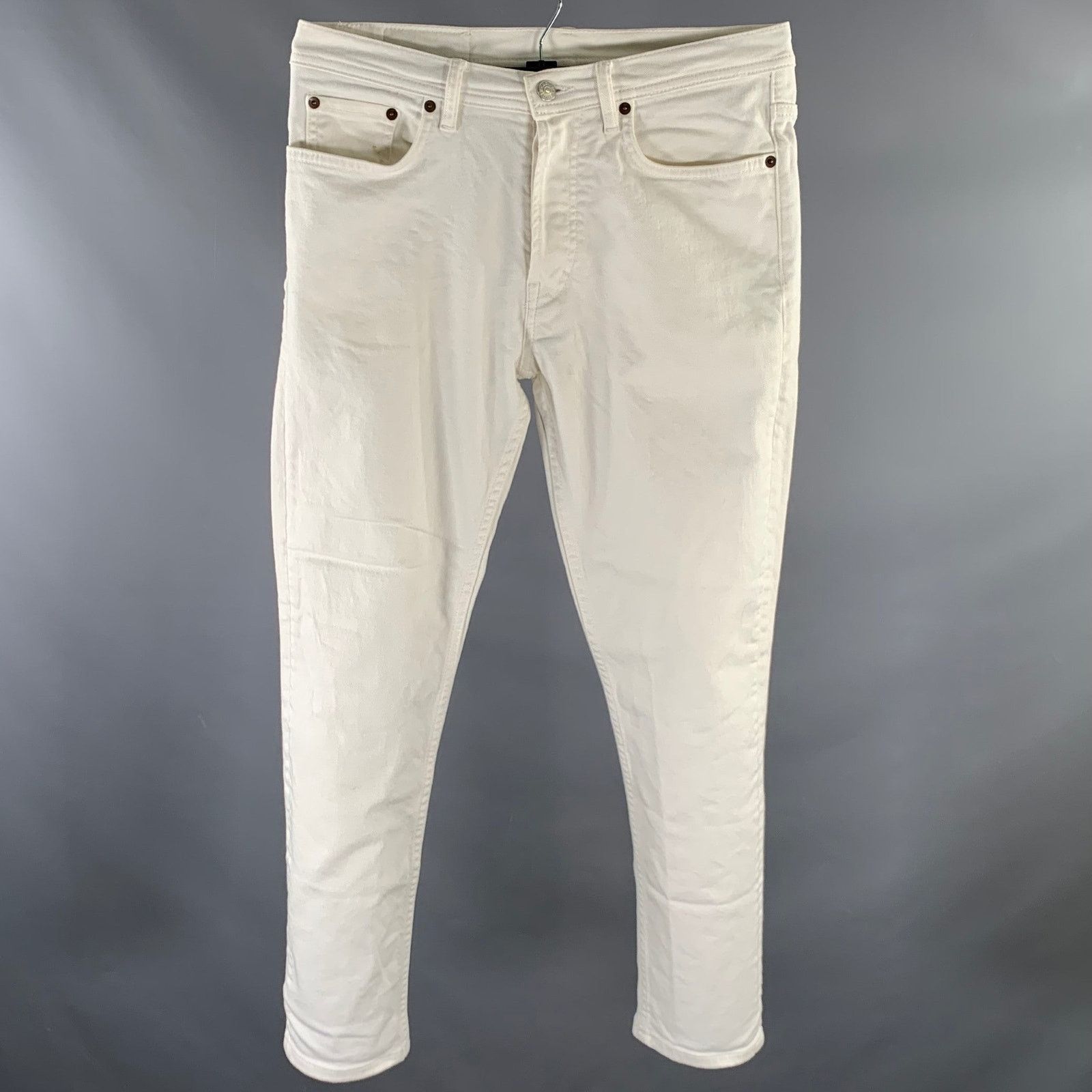 Acne Studios ACNE Size 30 White Cotton Skinny Jeans Size US 30 / EU 46 - 1 Thumbnail