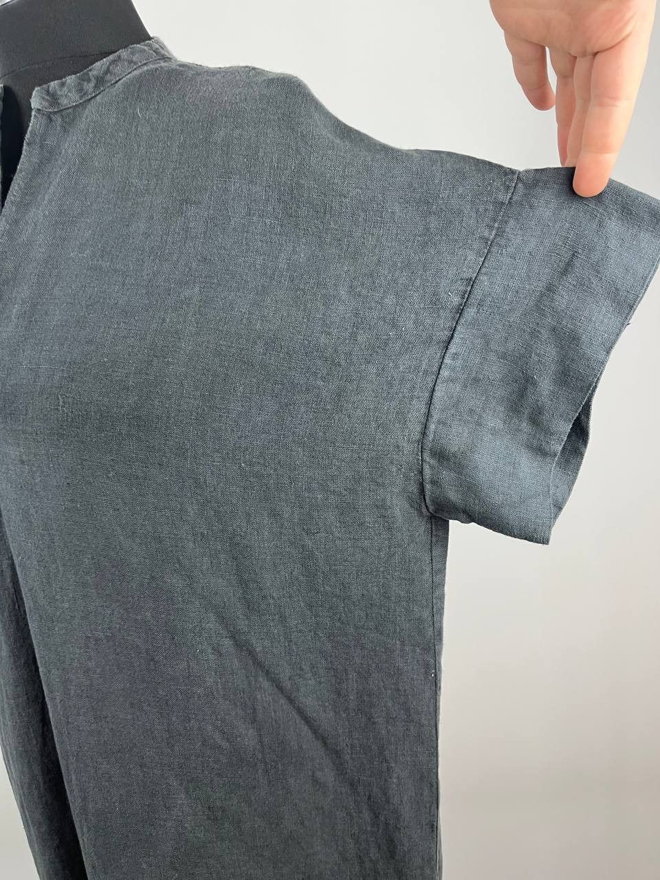 hannes roether Hannes Roether 100% Pure Linen Midi Kaftan Gray Dress Size M / US 6-8 / IT 42-44 - 5 Thumbnail