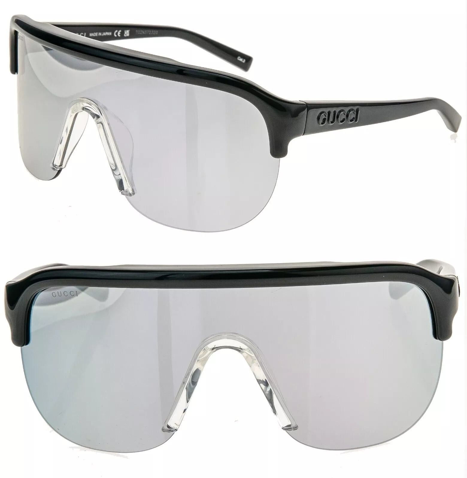 Gucci GUCCI 1645 Black Silver Mirrored Mask Gg1645S Sunglasses 003 Size ONE SIZE - 1 Thumbnail