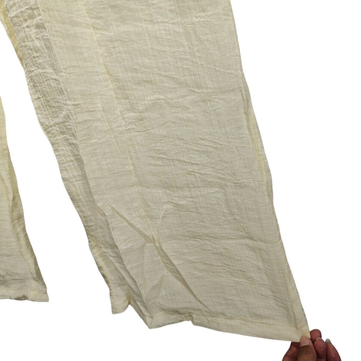 PrettyLittleThing Pretty Little Things Pants Trouser Wide Women Size 4 Cream Size 27" / US 4 / IT 40 - 2 Thumbnail