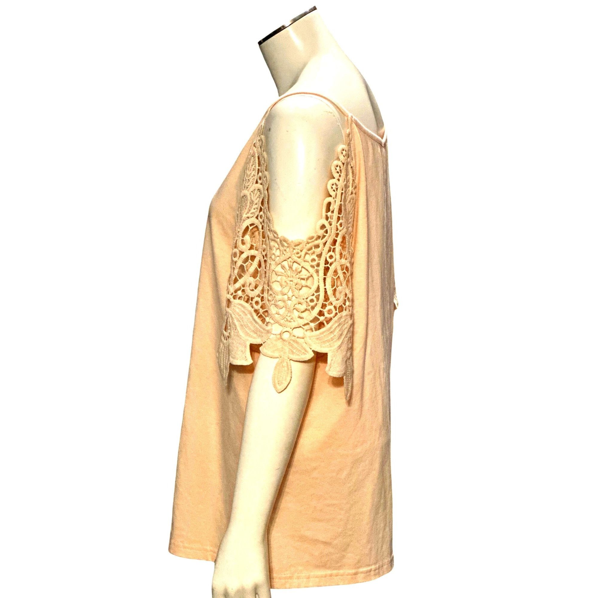 Other CCC TSFDOD Lace Cold Shoulder Blouse With Crochet Sleeves V Size M / US 6-8 / IT 42-44 - 2 Thumbnail